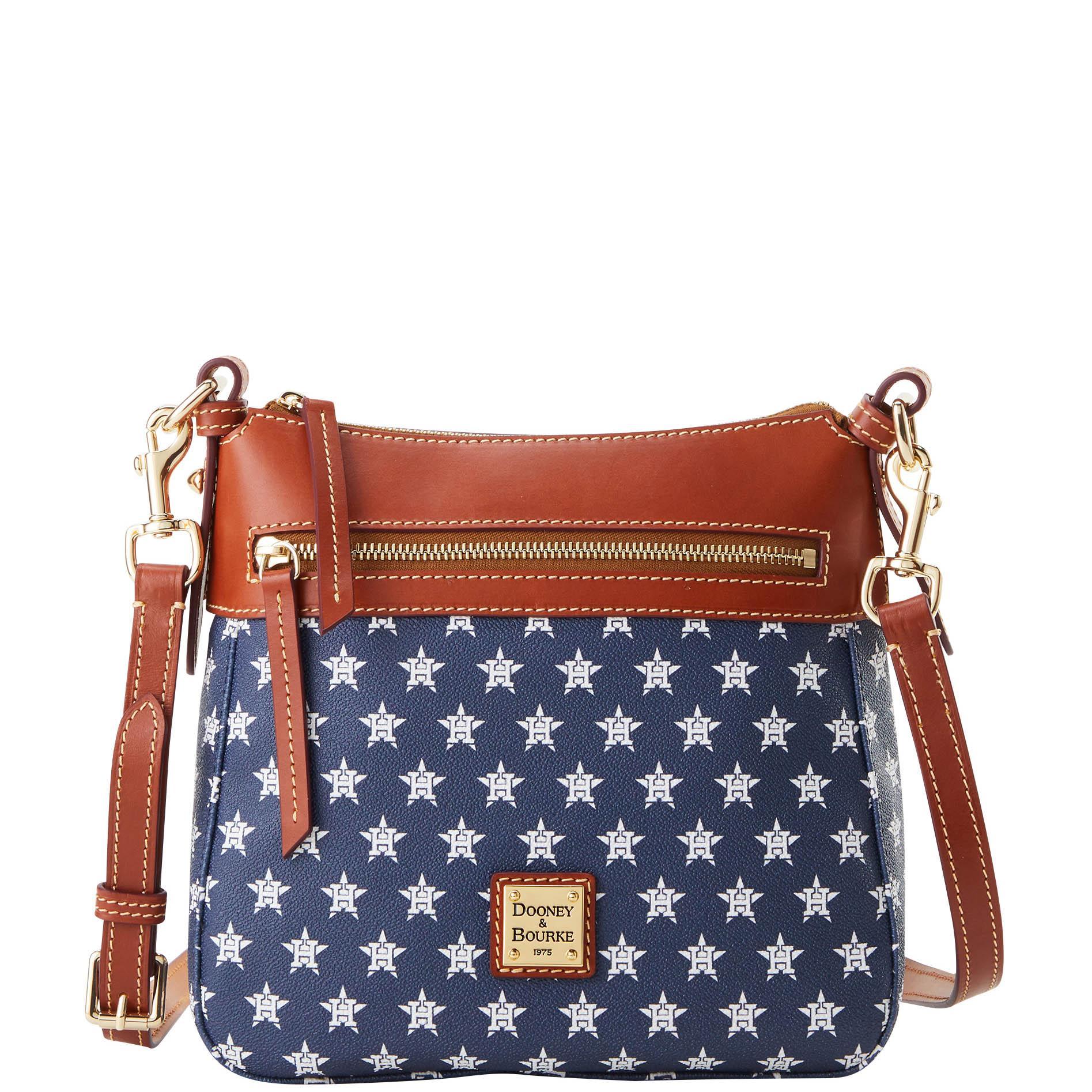 Dooney & Bourke Womens MLB Astros Coated Cotton Crossbody 25 Bag in Navy Product Image