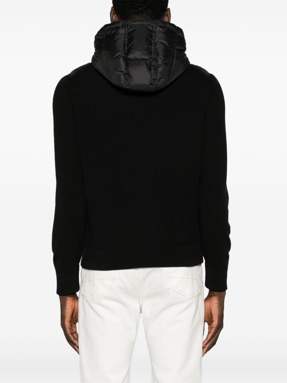 hooded knit-panelled puffer jacket Product Image