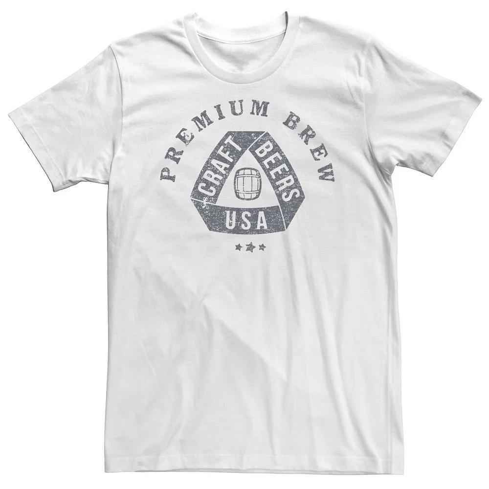Big & Tall Trendy Premium Craft Beer Tee, Men's, Size: XL Tall, White Product Image