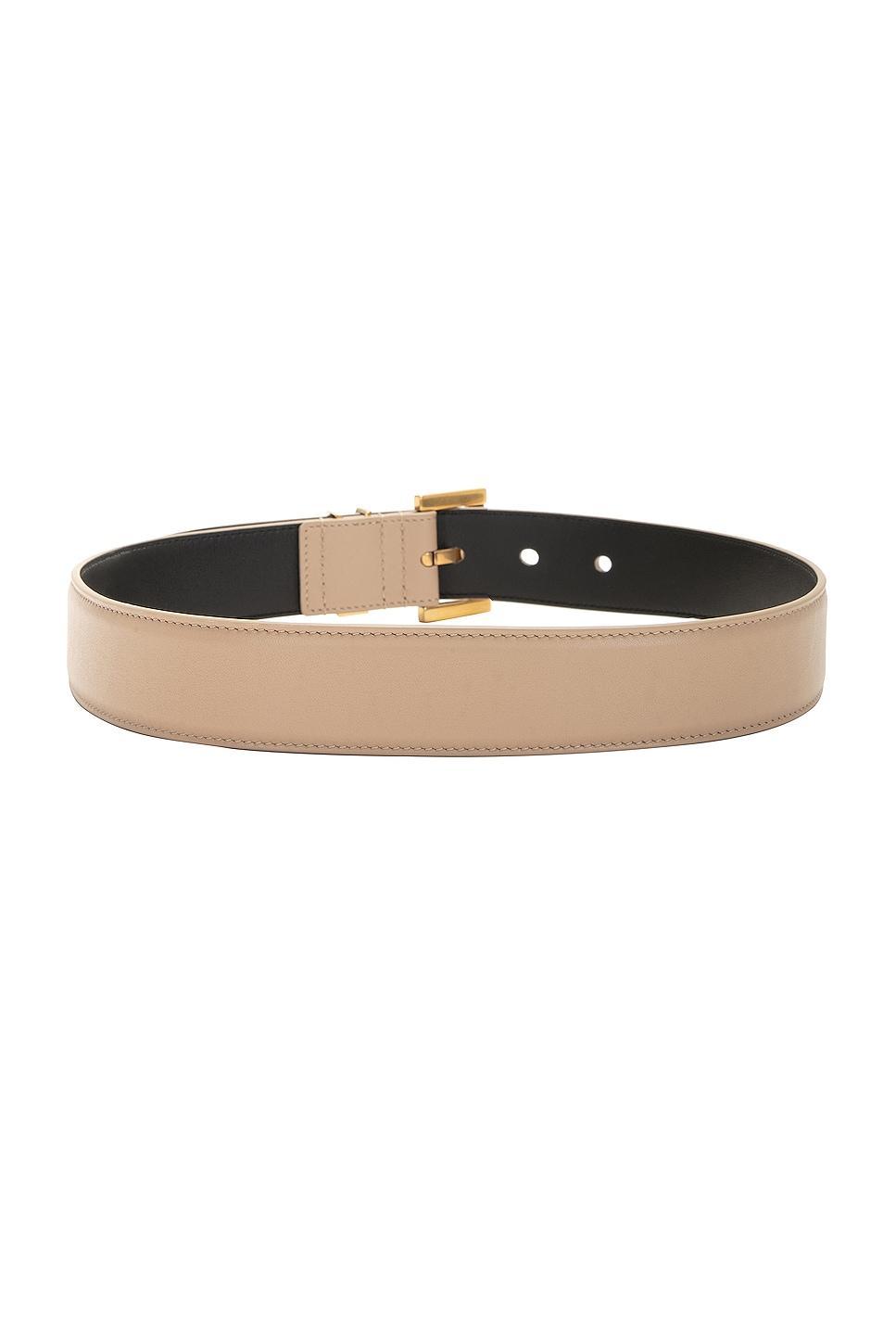 Saint Laurent Monogramme Belt in Beige Product Image