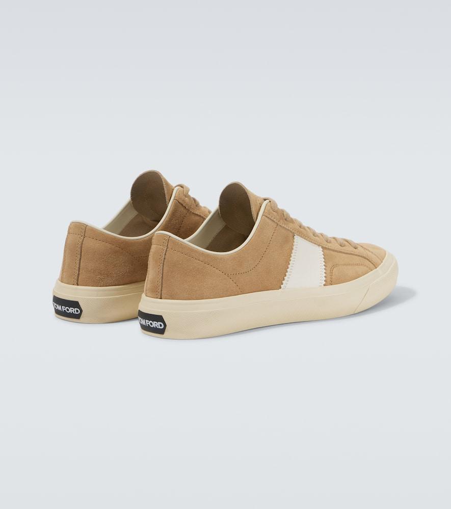 TOM FORD Cambridge Leather-trimmed Suede Sneakers In Neutrals Product Image
