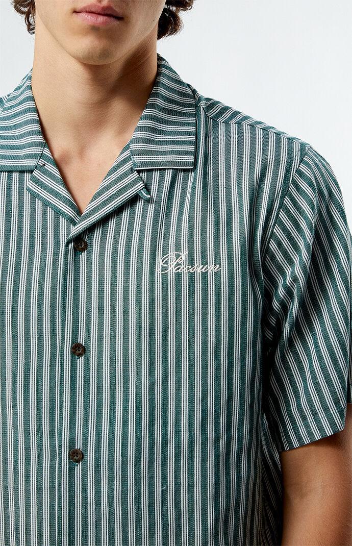 Men's Embroidered Stripe Camp Shirt Product Image