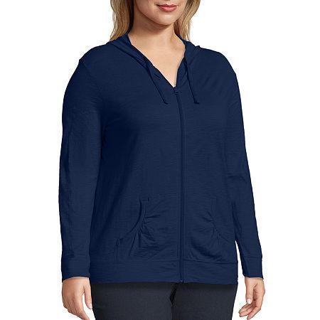 Plus Size Just My Size® Slubbed Hoodie, Women's, Size: 5XL, Process Blue Product Image