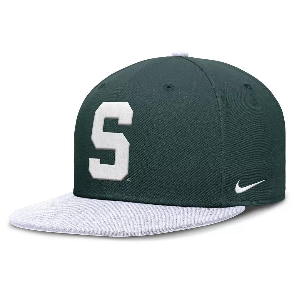 Men's Nike Green/White Michigan State Spartans Two-Tone Primetime Performance Fitted Hat, Size: 7 1/4 Product Image