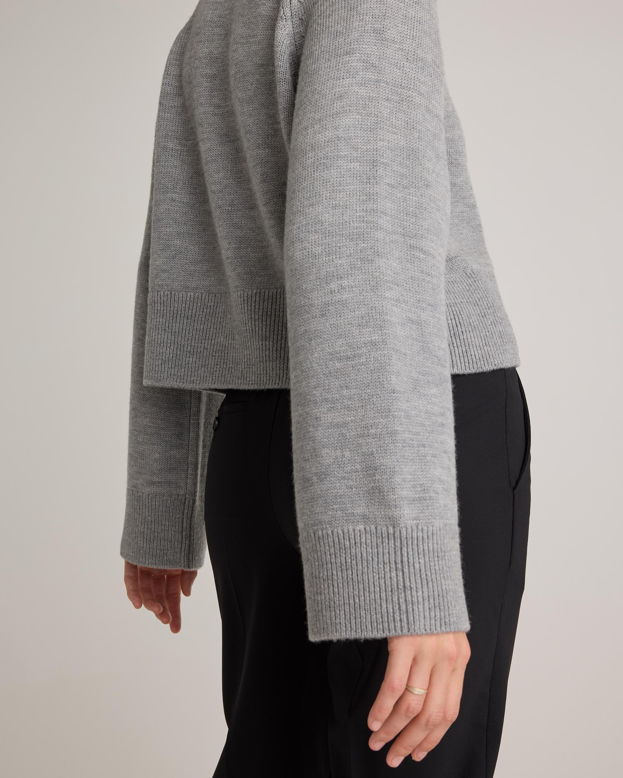 Quince | Women's Australian Merino Wool Cropped Mock Neck Sweater Size XL Product Image