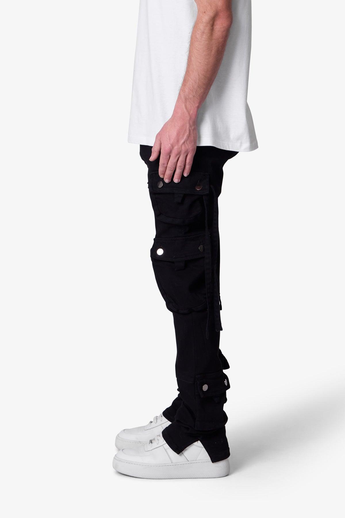 D152 Cargo Straight Denim - Black Product Image