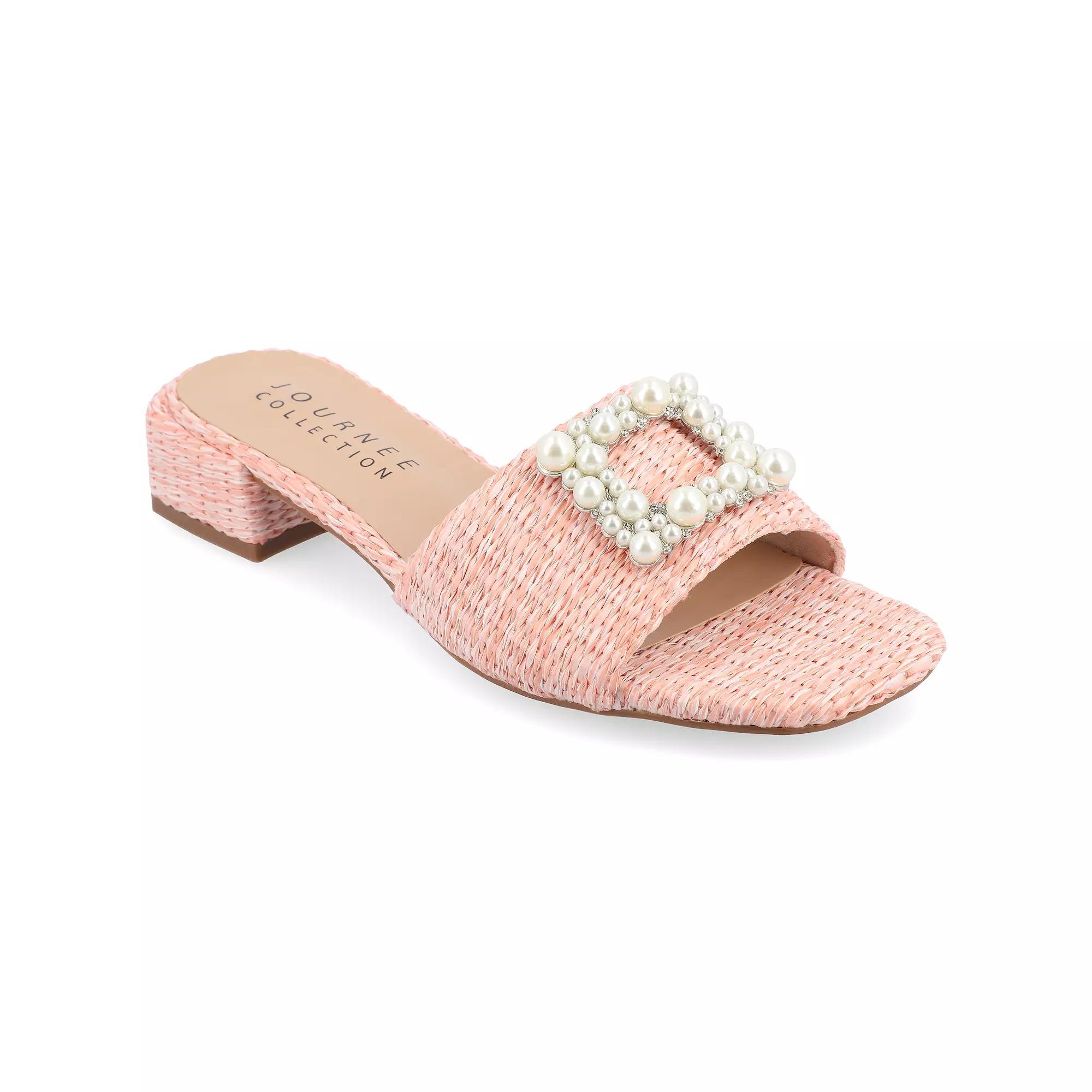 Journee Justina Women's Tru Comfort Foam™ Buckle Sandals, Size: 9.5, Pink Product Image
