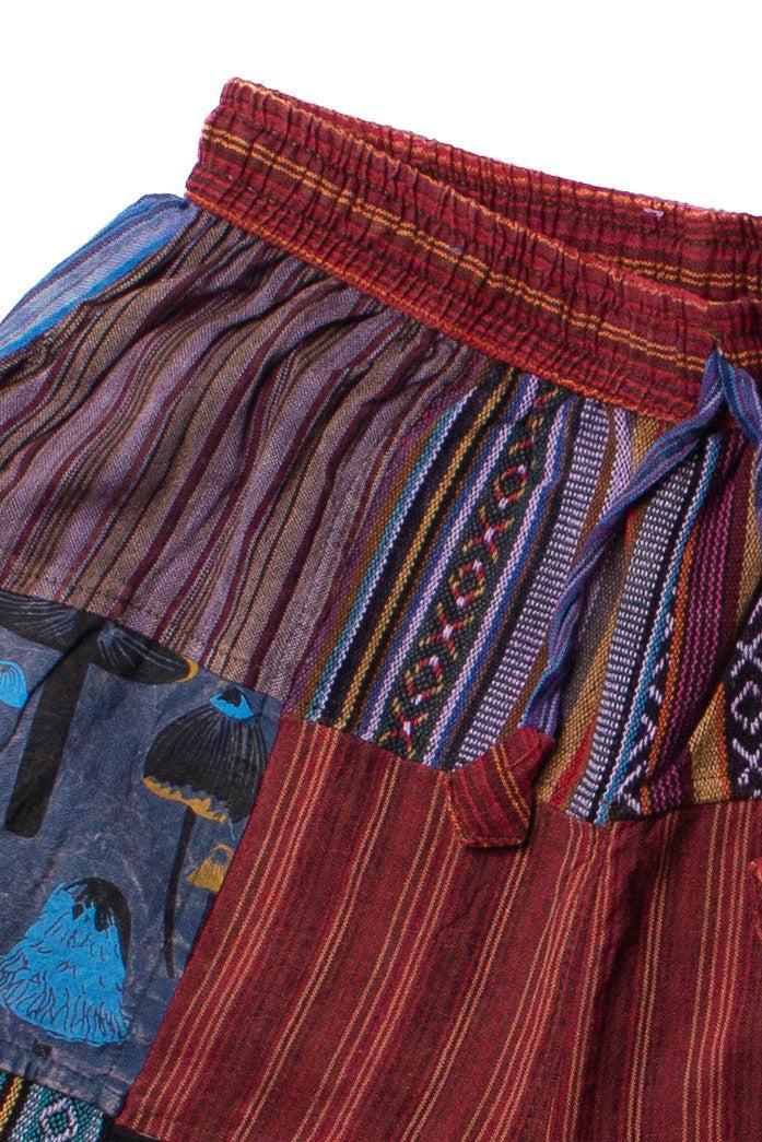 Indigo Mushroom Patchwork Cargo Shorts Product Image