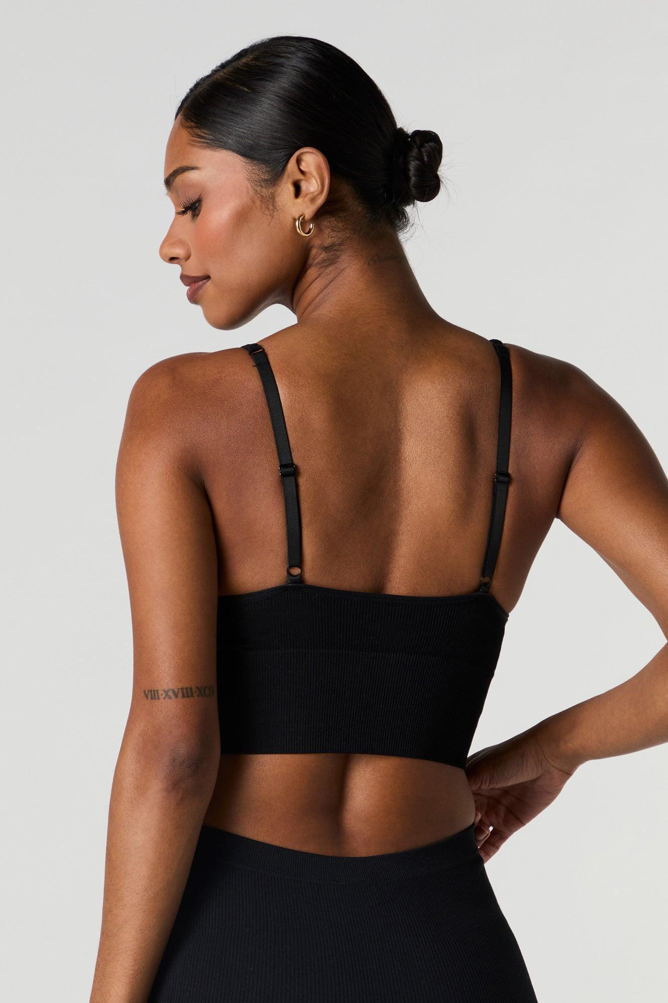 Seamless Ribbed Padded Bralette Female Product Image