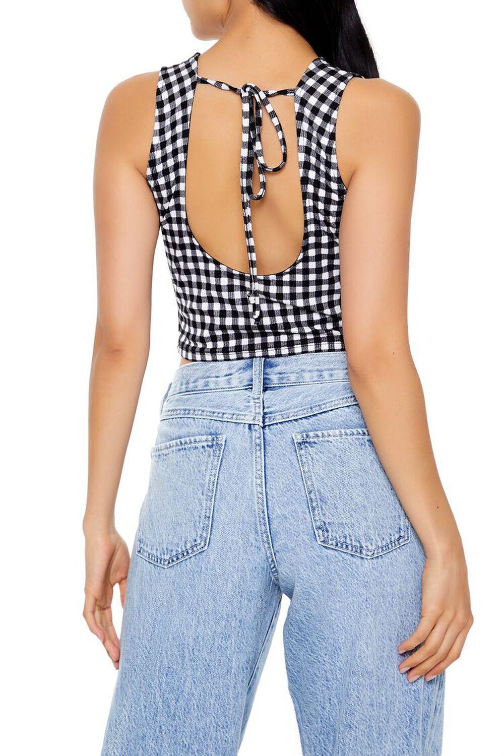 Gingham Sleeveless Crop Top | Forever 21 Product Image