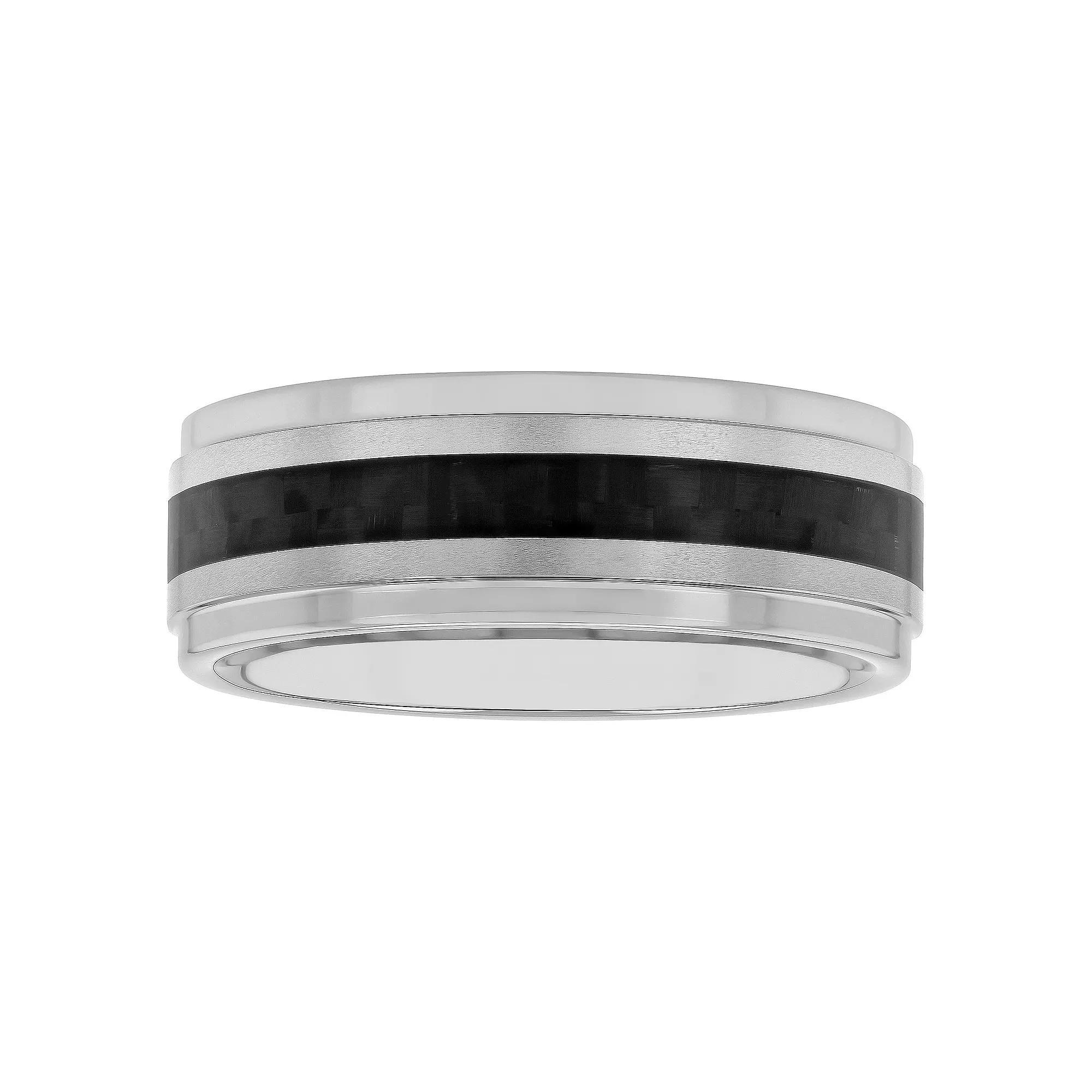 Men's Jewelry Nation Tantalum Black Carbon Fiber Fashion Wedding Band, Size: 12.50, Stainless Product Image