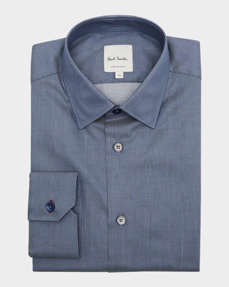 Mens Organic Cotton Micro-Stripe Dress Shirt Product Image