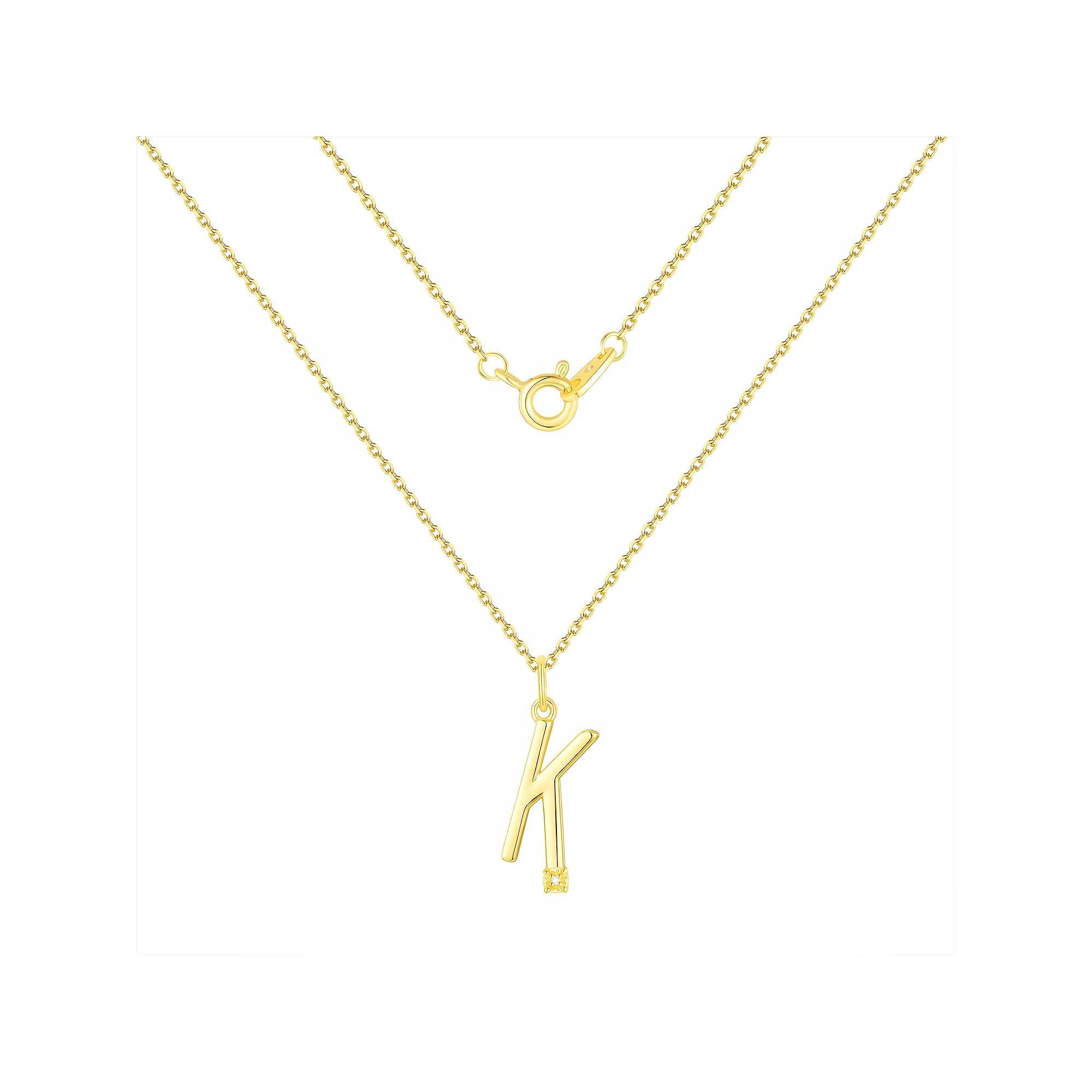 Forever Radiant Diamond Accent Initial Pendant Necklace, Women's, Size: 18", Gold Tone K Product Image