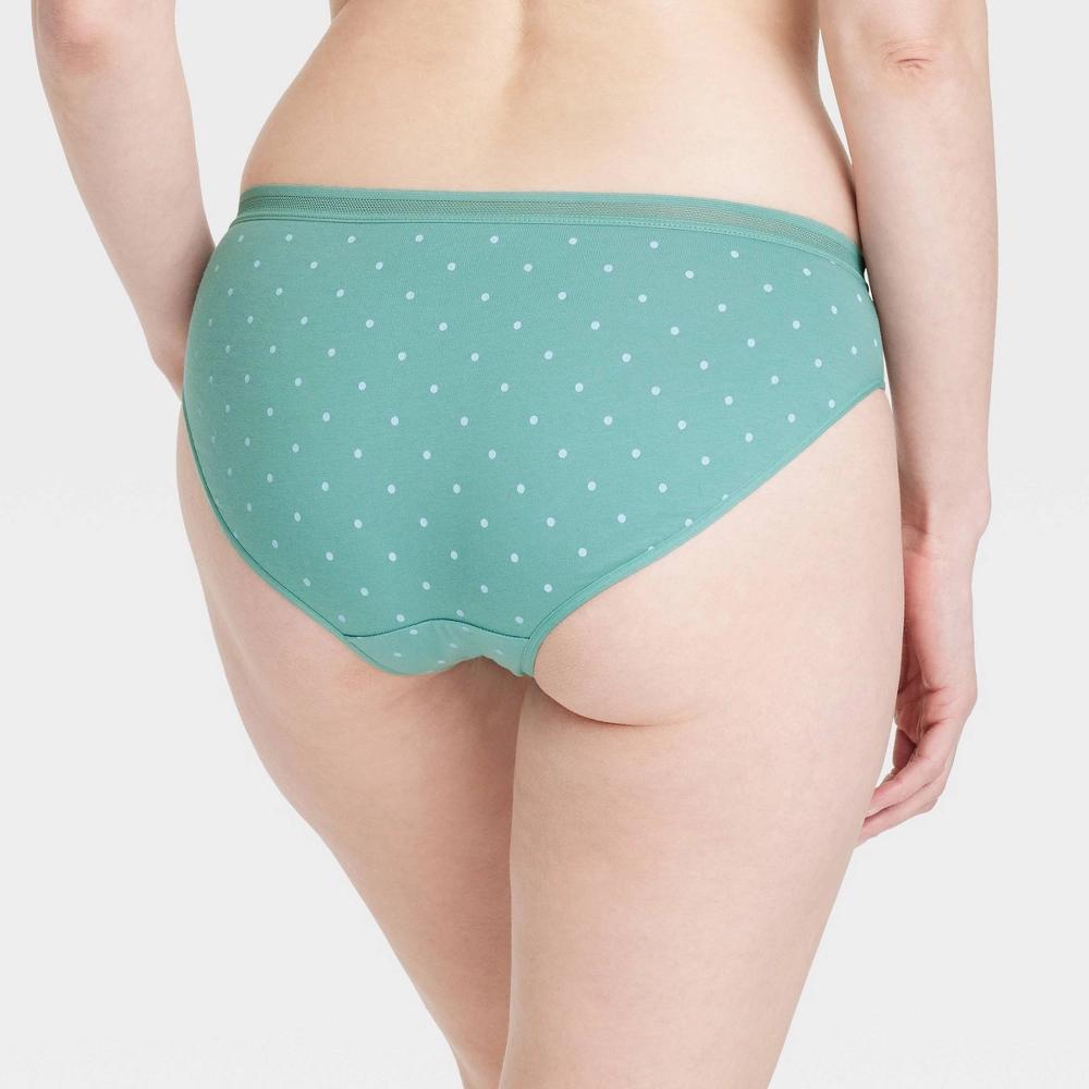 Womens 6pk Cotton Stretch Bikini Underwear - Auden Assorted Color S: Mid Rise, Solid & Polka Dots Product Image