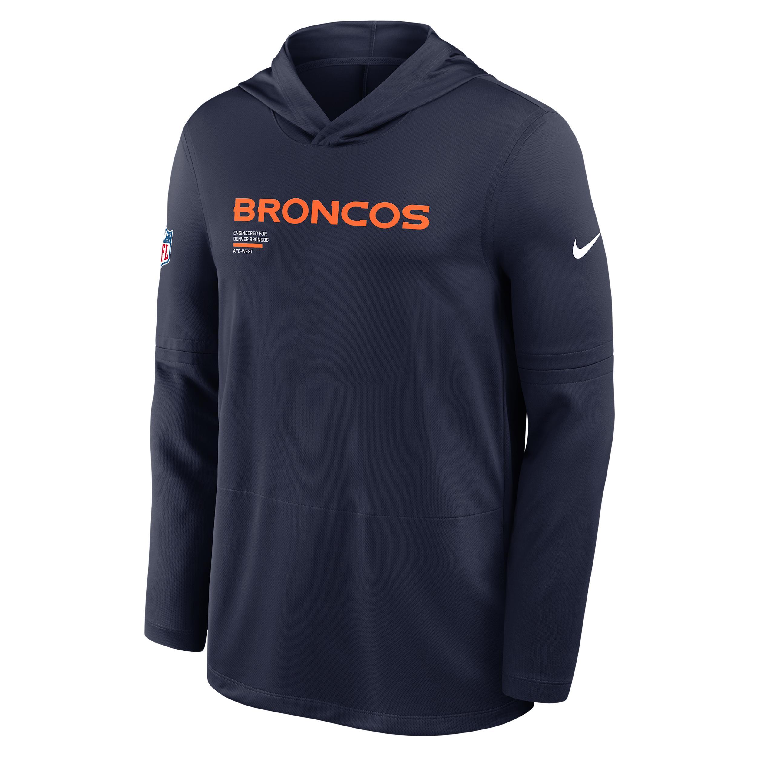 Denver Broncos Pure Fury Sideline Nike Men's Dri-FIT NFL Long-Sleeve Hooded Top Product Image