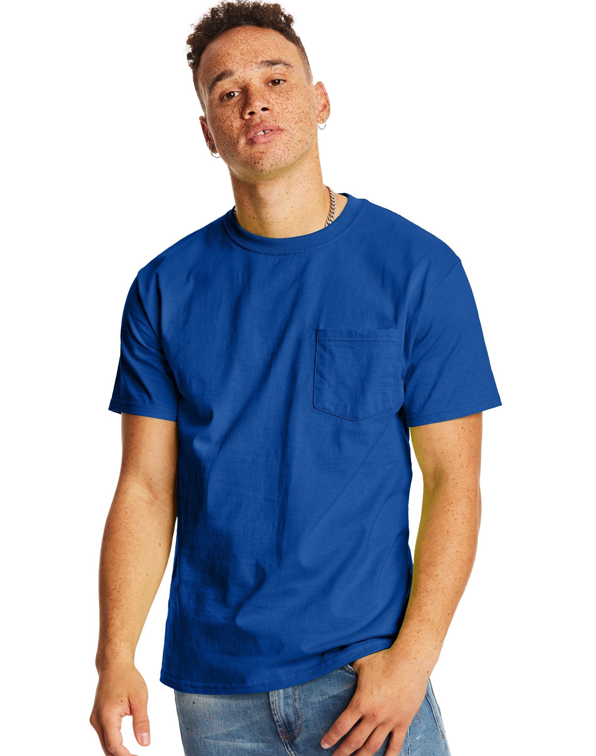 Hanes Mens Authentic Pocket T-Shirt Navy 2XL Product Image