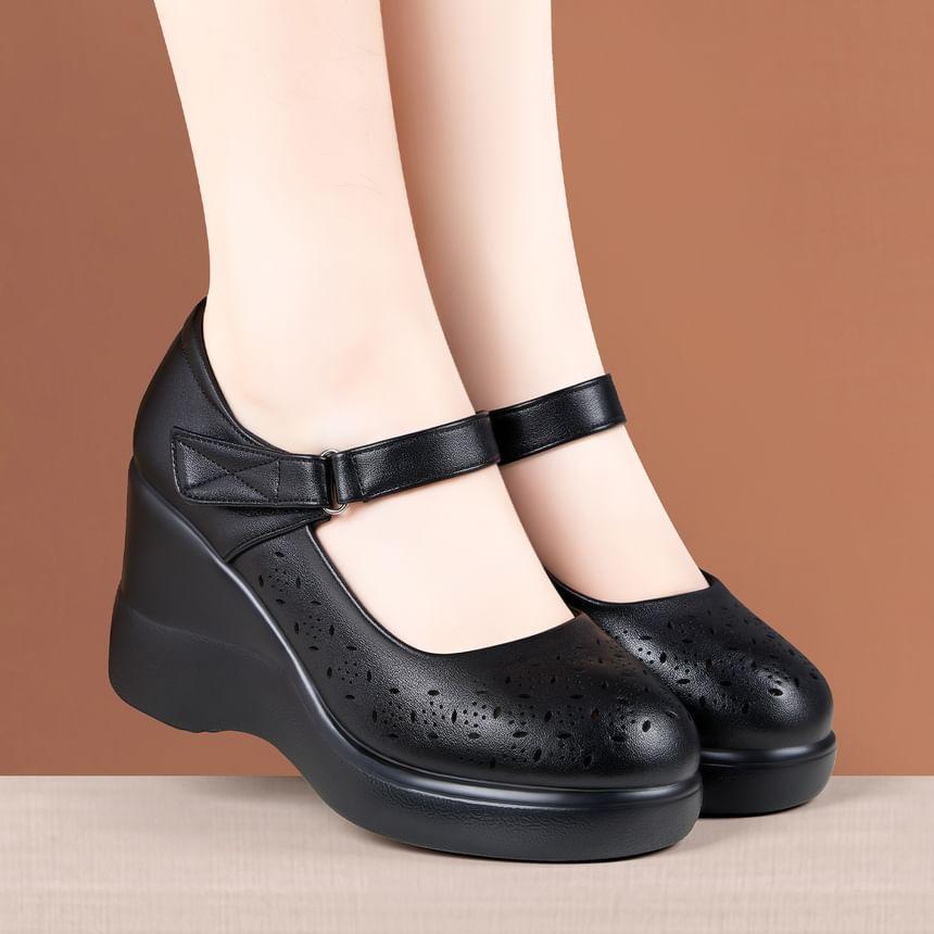 Platform Wedge Mary Jane Pumps Product Image