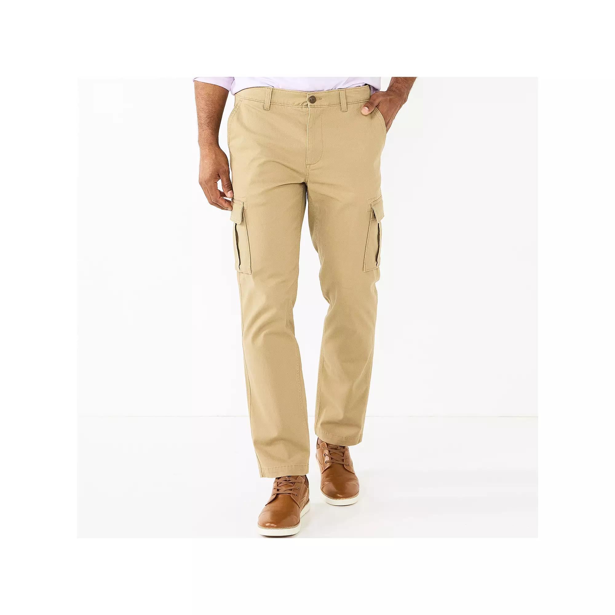 Mens Sonoma Goods For Life Straight-Fit Cargo Pants Dark Green Product Image