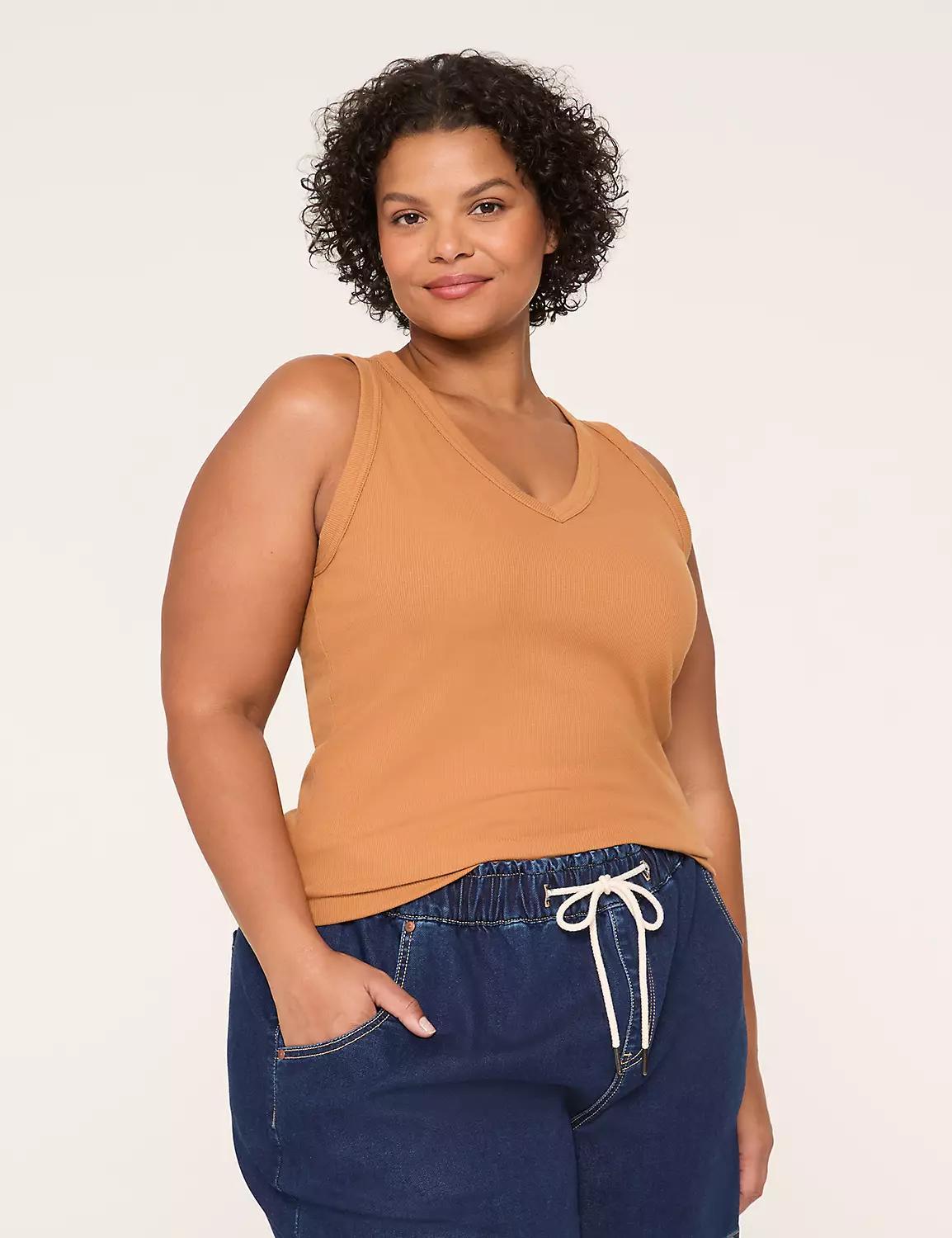 Rib V-Neck Tank Product Image