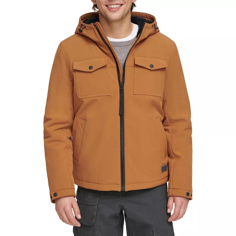 Big & Tall Levi's® Sherpa-Lined Hooded Softshell Utility Jacket, Men's, Size: 3XB, Brown Product Image
