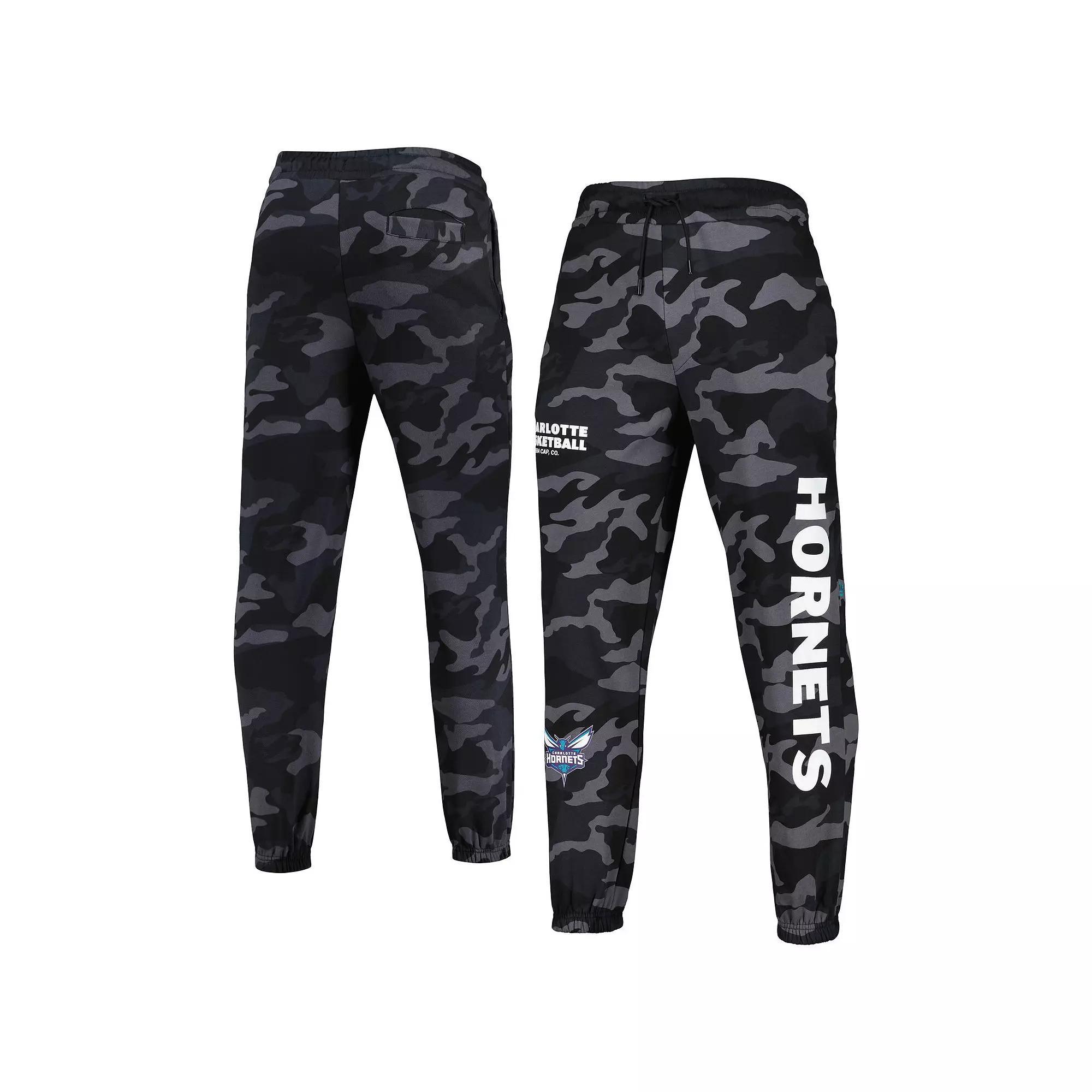 Men's New Era Black/Camo Charlotte Hornets Tonal Joggers, Size: 3XL, Chr Black Product Image