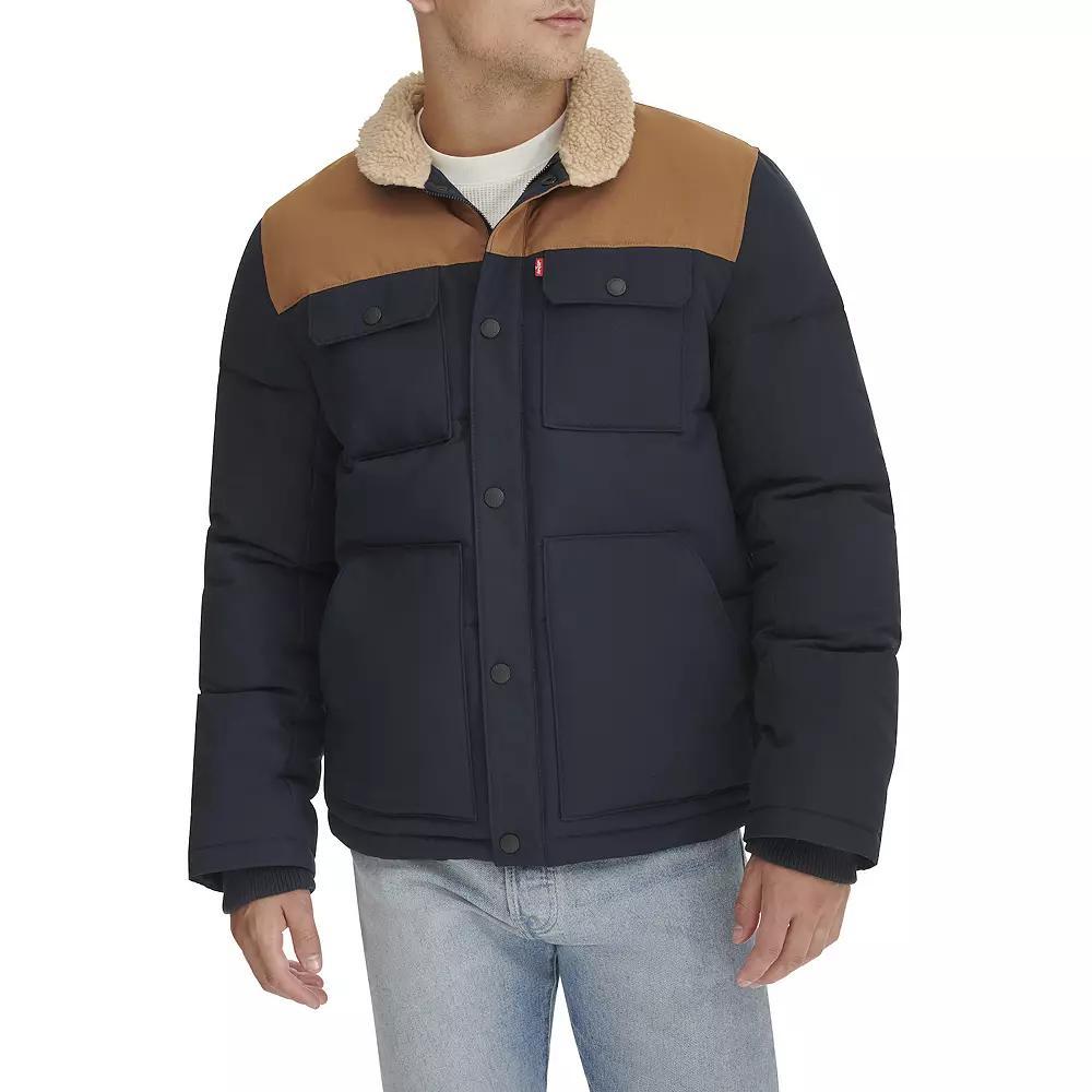 Mens Levis Woodsman Puffer Jacket Blue Product Image