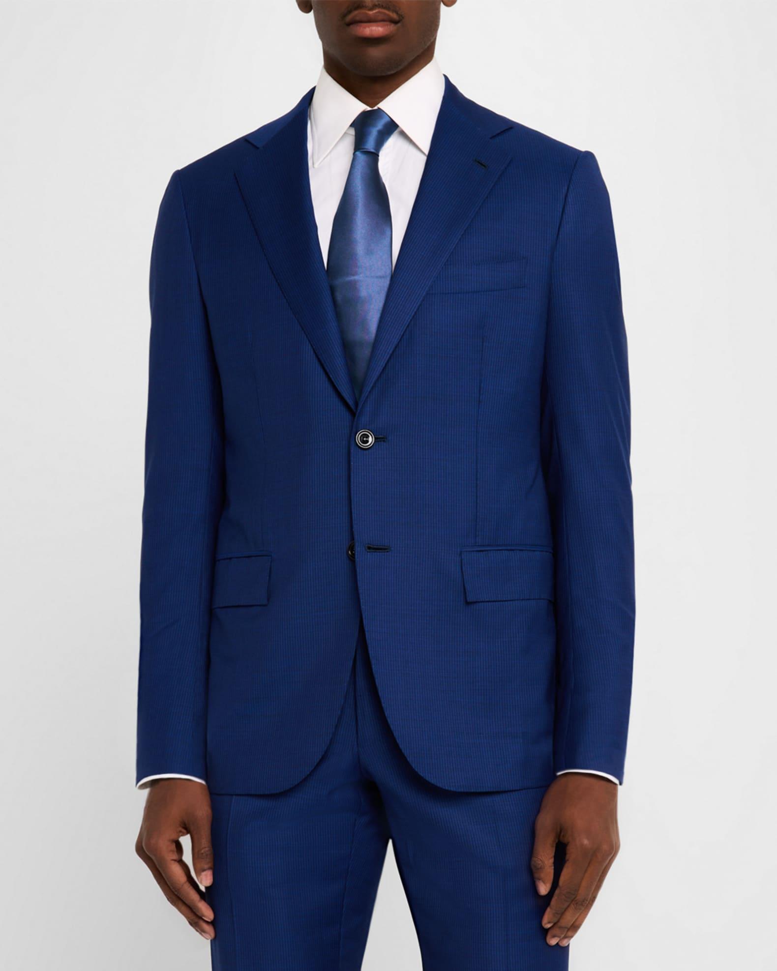 Men's Narrow Stripe Wool Suit Product Image