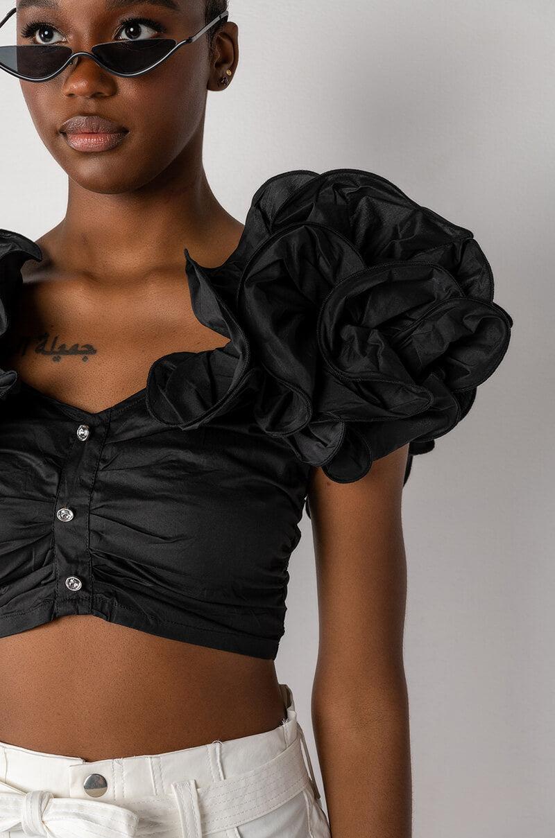 EMILIA OFF THE SHOULDER RUFFLE DETAIL BLOUSE Product Image