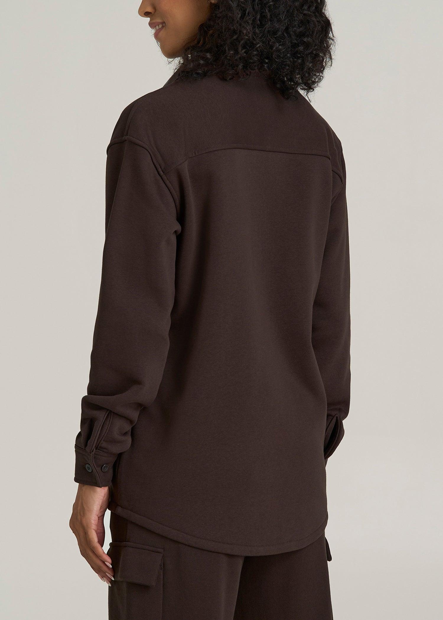 Wearever 2.0 Fleece Women's Tall Shacket in Espresso Product Image