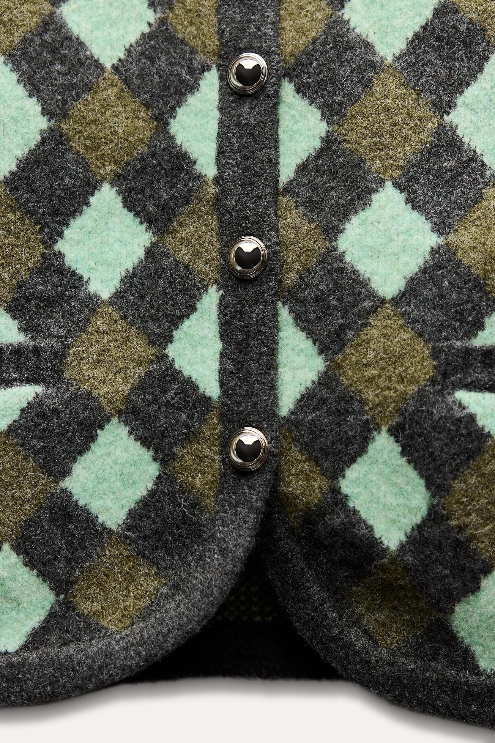 ARGYLE KNIT JACQUARD CARDIGAN Product Image