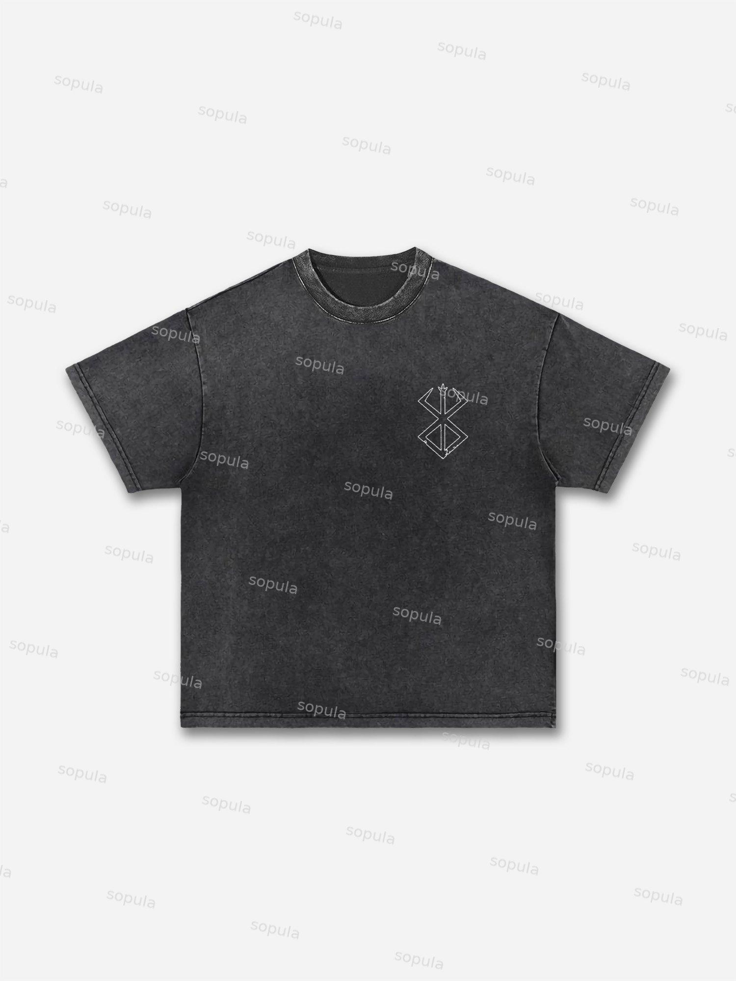 Berserk Manga Graphic Acid Wash T-shirt Product Image