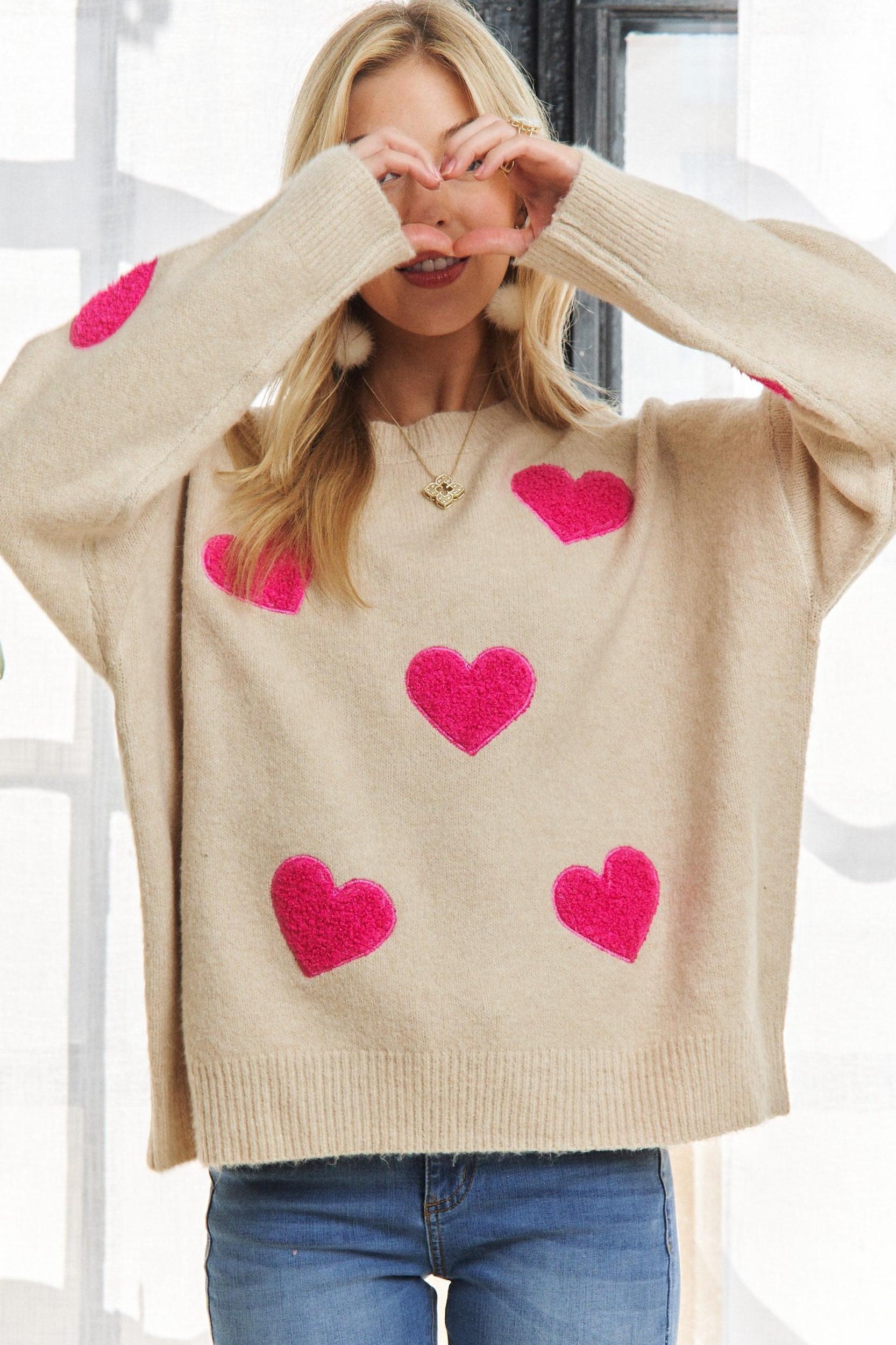 Heart Pattern Sweater Top Product Image