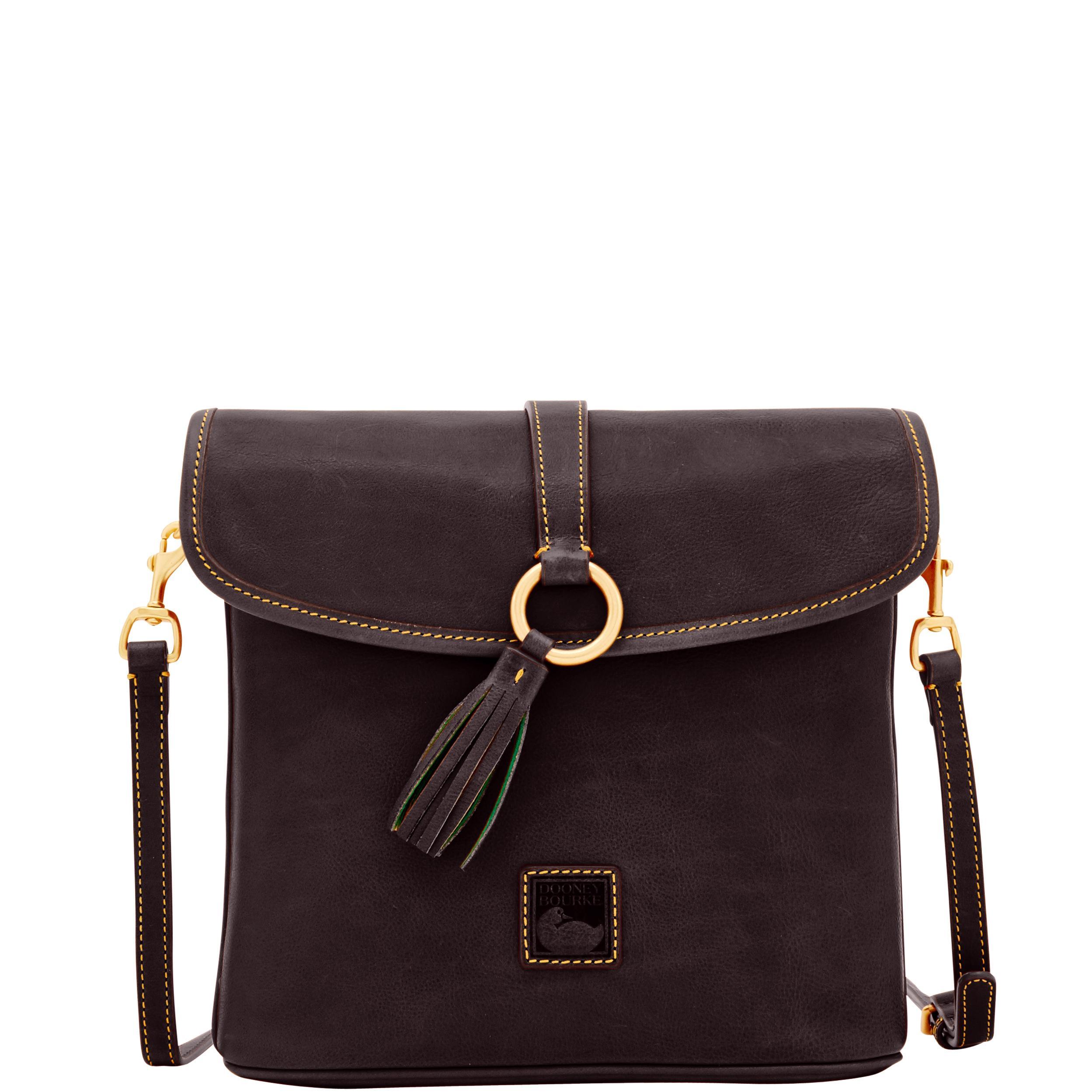 Dooney & Bourke Womens Florentine Large Dottie Crossbody Leather Shoulder Bag in Ecru Product Image