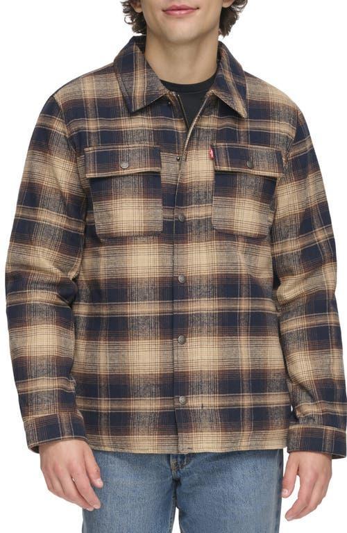 Men's Levi's® Quilted-Lined Shirt Jacket, Size: XL, Brown Plaid Product Image