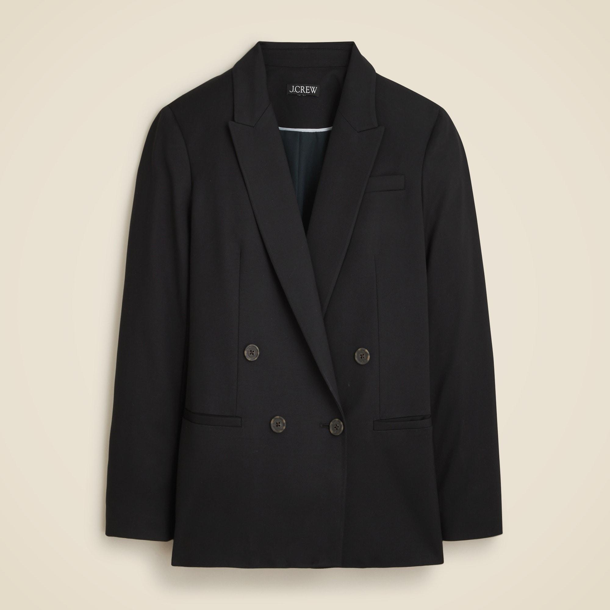Relaxed double-breasted blazer in city twill Product Image