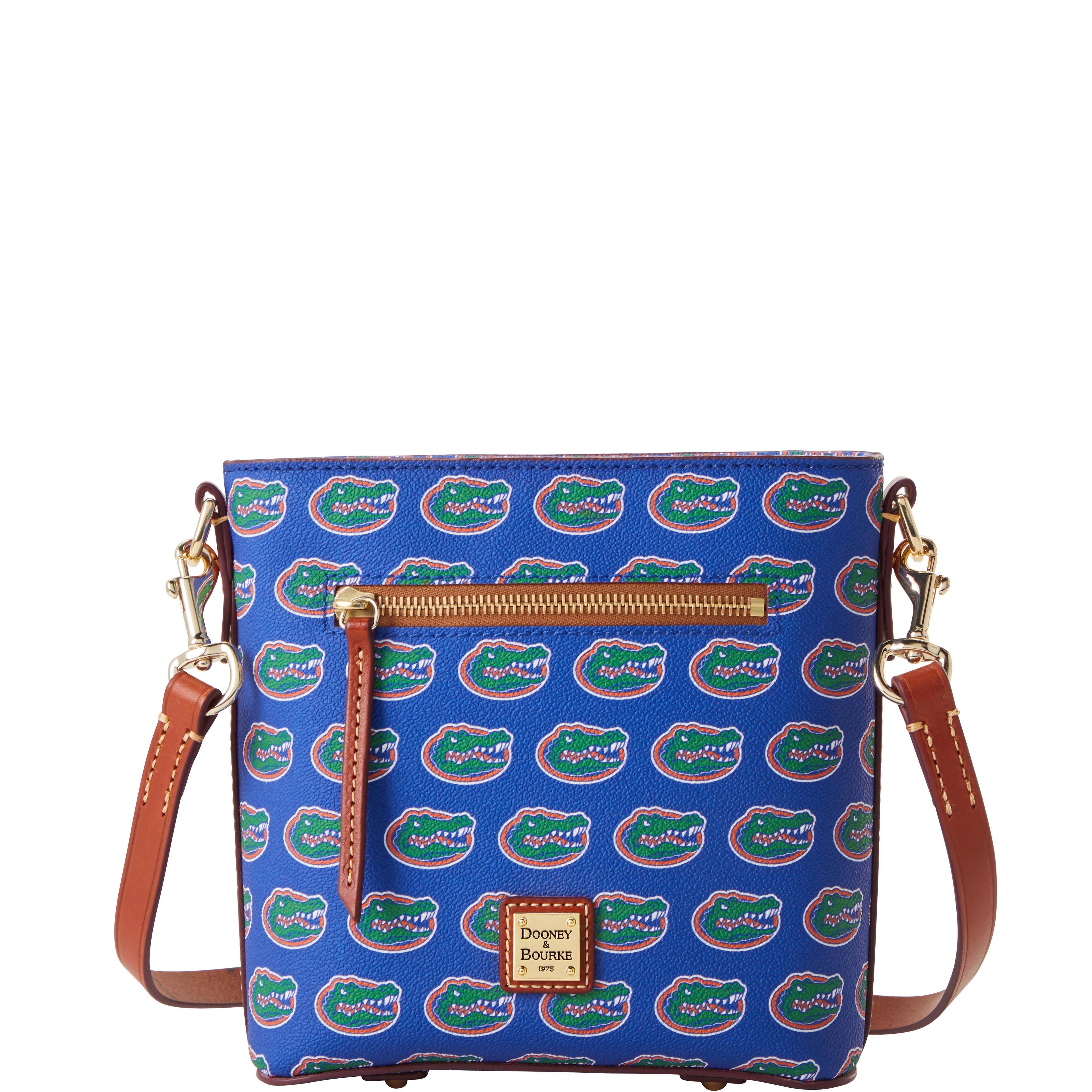 Dooney & Bourke Womens Collegiate University of Florida Small Zip Crossbody Coated Cotton Shoulder Bag in Blue Product Image