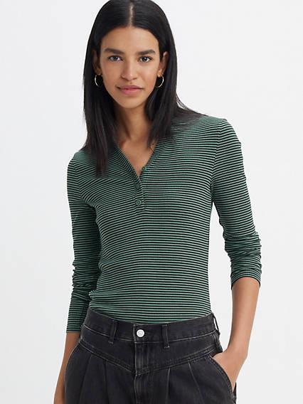 Striped Dreamy Henley Shirt Product Image