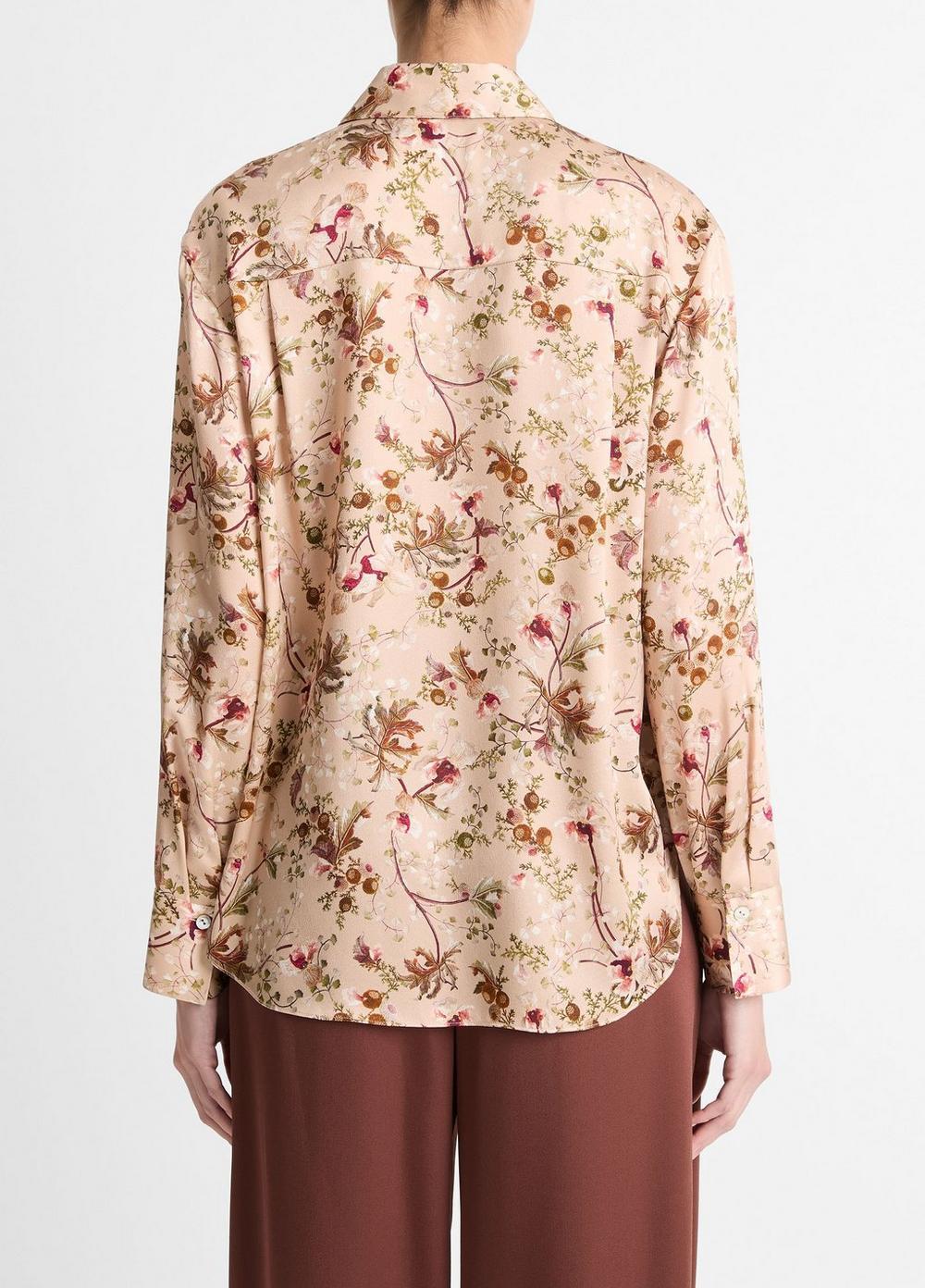 Womens Orchid Vine Silk Bias Long-Sleeve Blouse, Petal Camel, Size L Vince Product Image