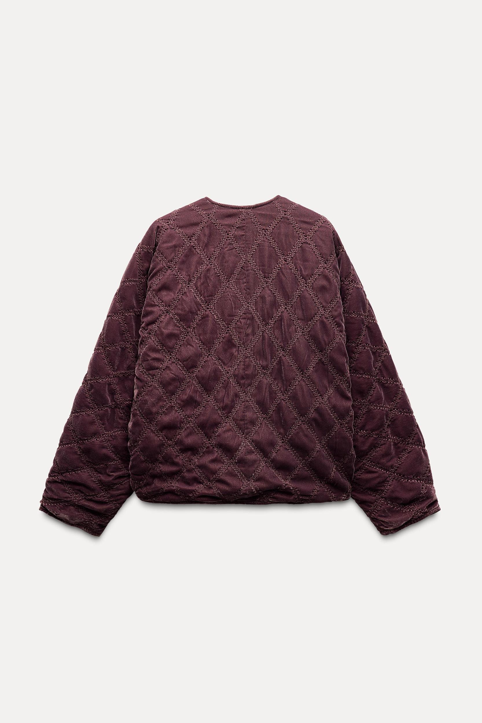 TOPSTITCHED QUILTED VELVET KIMONO Product Image