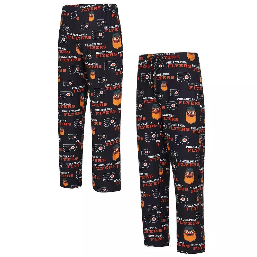 Men's Concepts Sport  Black Philadelphia Flyers All Over Print Knit Pants, Size: Medium, Fly Black Product Image