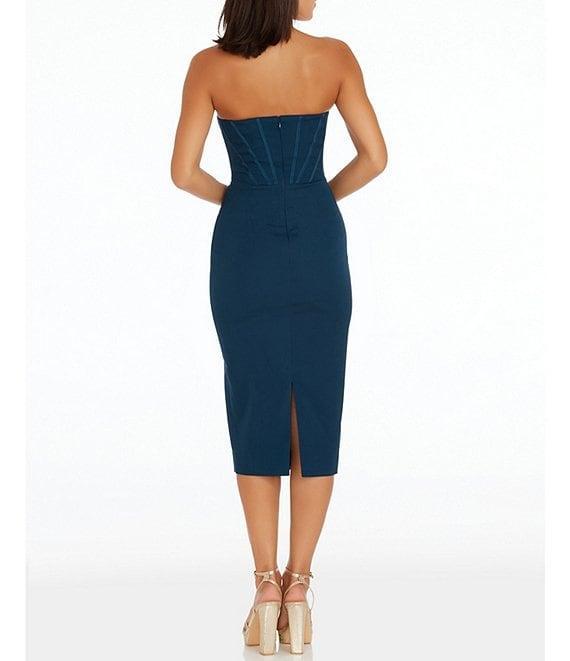 Dress the Population Cosette Sleeveless Corset Midi Dress Product Image