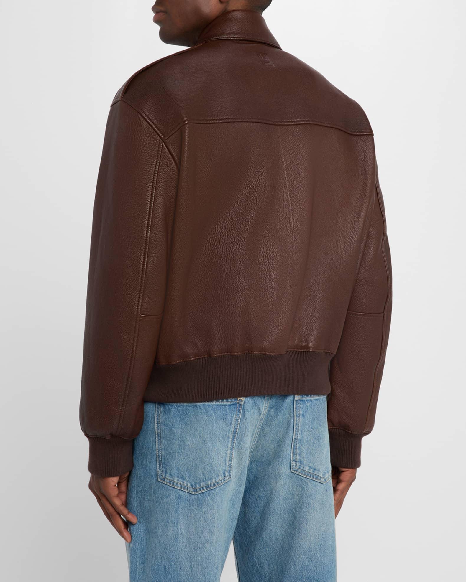 Mens Leather Blouson Jacket Product Image