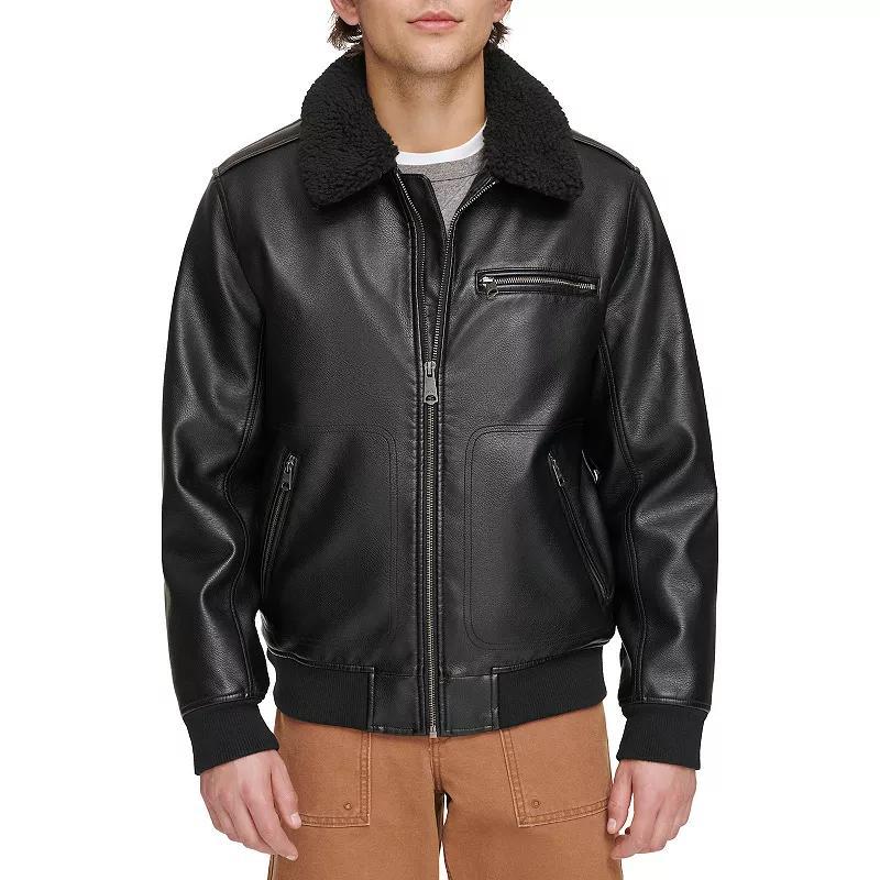 Men's Levi's® Faux Leather Bomber Jacket, Size: Medium, Brown Product Image