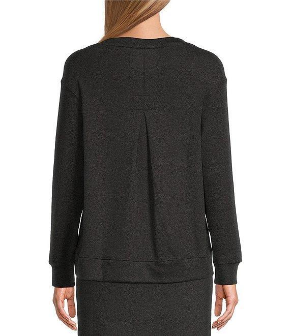 Westbound Notch Neck Long Sleeve Ribbed Top Product Image