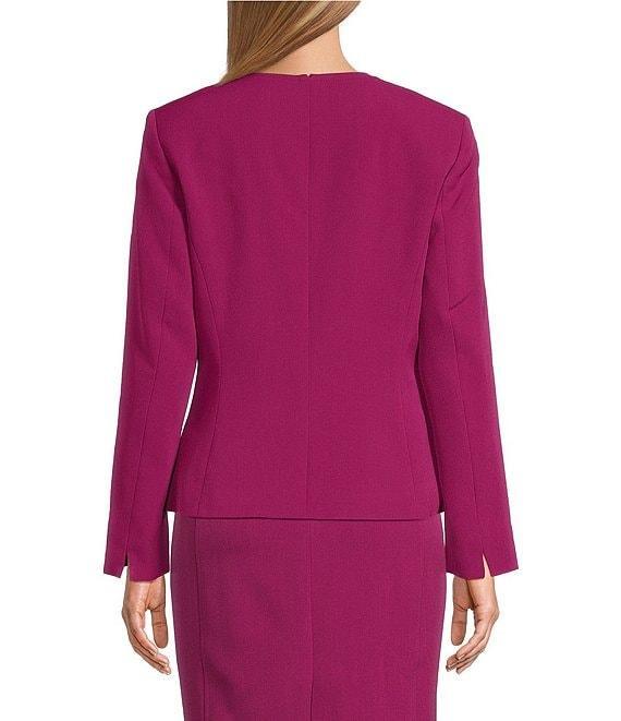Kasper Petite Size Crepe Long Sleeve Open Front Jacket Product Image