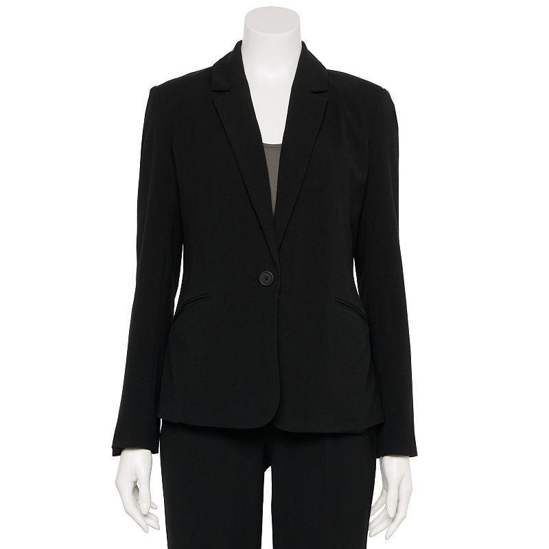 Women's Nine West Adaptive Classic Single Button Blazer, Size: XL, Mineral Black Product Image