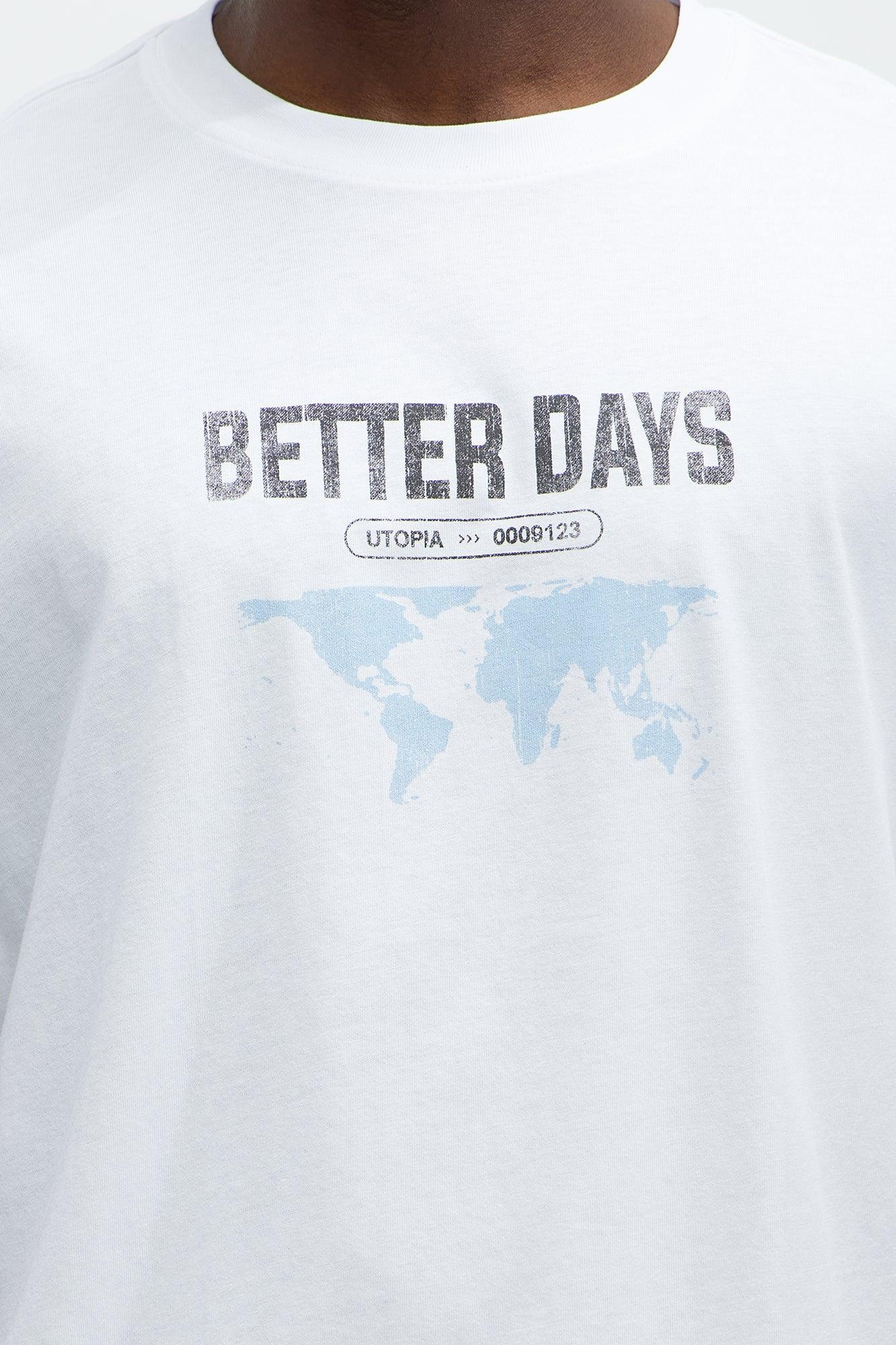 Better Days Ahead Oversized Short Sleeve Tee - White Product Image