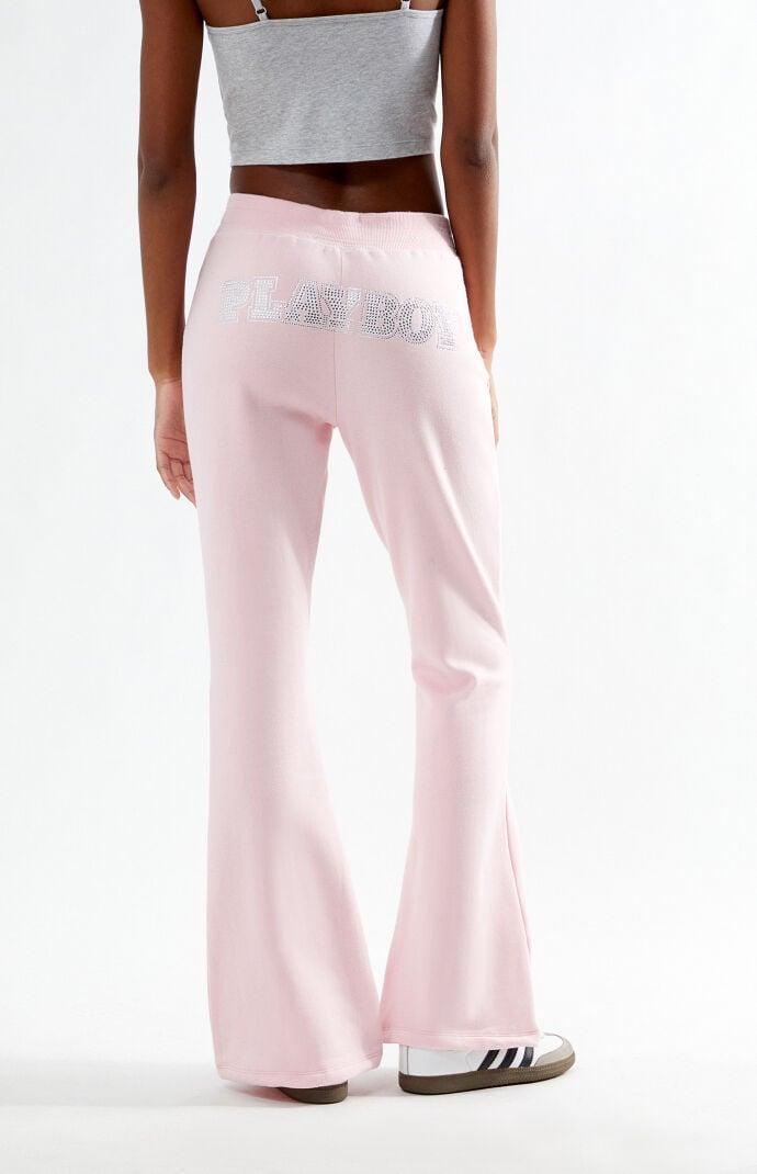 True Religion Women's x Playboy Crystal Mid Rise Flare Sweatpants Product Image