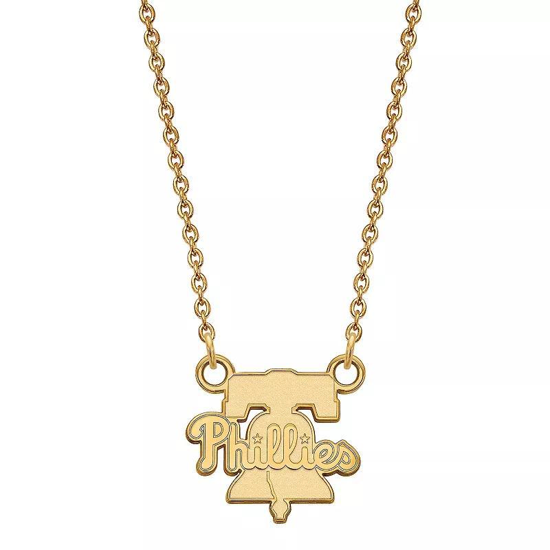 LogoArt Sterling Silver Philadelphia Phillies Small Pendant Necklace, Women's, Size: 13MM, Gold Tone Product Image