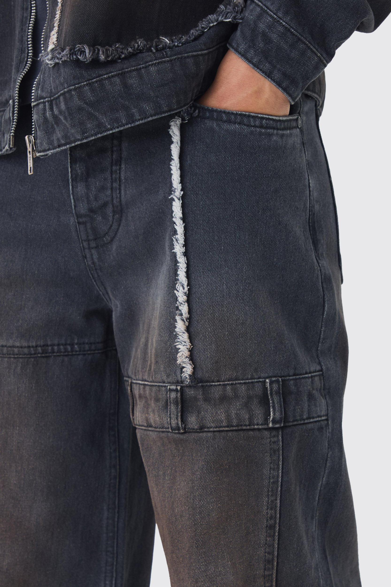 Baggy Fit Rigid Dirty Wash Carpenter Jeans | boohooMAN USA Product Image
